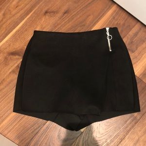 Black suede skort